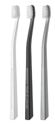 Swissdent Gentle zubní kartáček x-soft 2+1 Zermatt (černá, bílá, stříbrná)