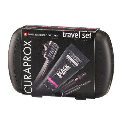 Curaprox Black is White Travel Set – cestovní sada s bělicím účinkem