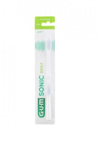 GUM Sonic Daily White náhradní hlavice bílé 2 ks