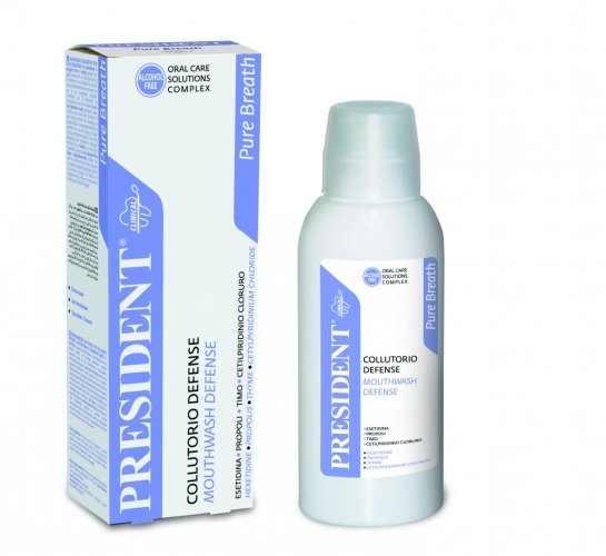 PresiDENT Defense emulgovaná ústní voda s protibakteriálním účinkem 250 ml