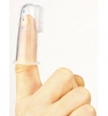 Canpol Babies Dětský silikonový masážní a zubní kartáček na prst 1 ks