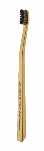 Swissdent Colours zubní kartáček soft-medium zlato-černý 1 ks