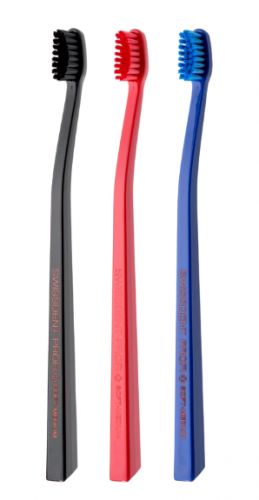 Swissdent Colours zubní kartáček soft-medium 2+1 ZUG (černá, červená, modrá)