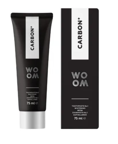 Woom Carbon bělící zubní pasta s černým uhlím 75 ml