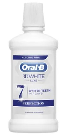 Oral-B 3D White Luxe Perfection ústní voda bez alkoholu 500 ml