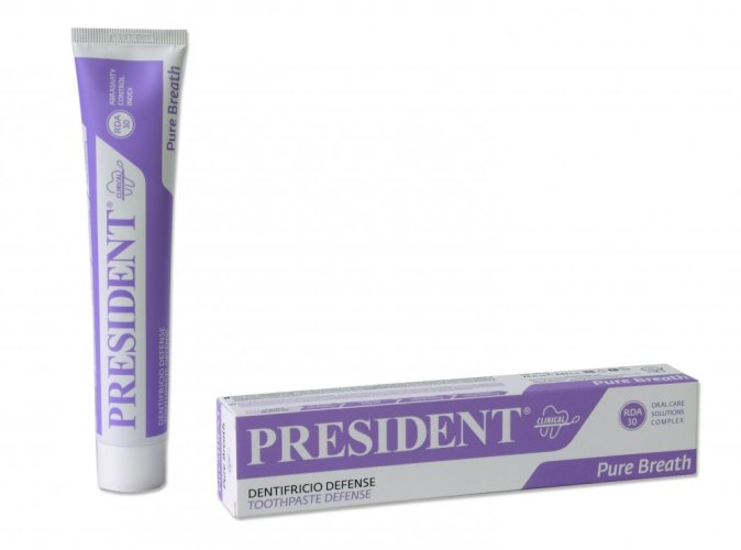 PresiDENT Pure Breath zubní pasta proti zápachu z úst, 75 ml