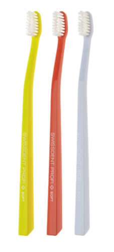 Swissdent Whitening soft zubní kartáček 2+1 zdarma LOCARNO (žlutá,korálová,lila)
