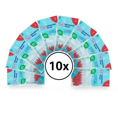 Tepe sada mezizubních kartáčků 10x červené 0,5