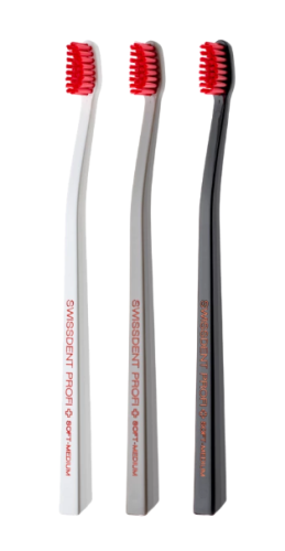Swissdent Colours zubní kartáček soft/medium 2+1 LUGANO (bílá,šedá,černá)