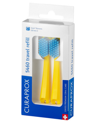 Curaprox Travel set - náhradní hlavice 2 ks stejnobarevný mix