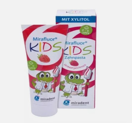 Miradent Mirafluor Kids dětská zubní pasta malina 75 ml