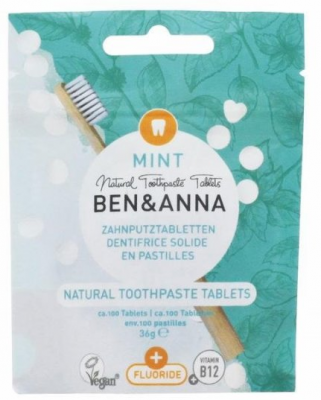 BEN&ANNA přírodní zubní pasta v tabletách s fluoridy 100 ks