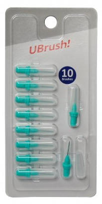Herbadent UBrush! 0,9 mm zelený - náhradní mezizubní kartáčky 10 ks