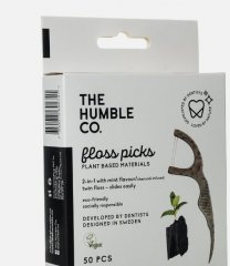The Humble Flosspicks Charcoal párátko se zubní nití 50 ks