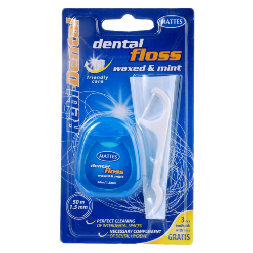 REBI-DENTAL Dentální nit voskovaná mentol 50 m