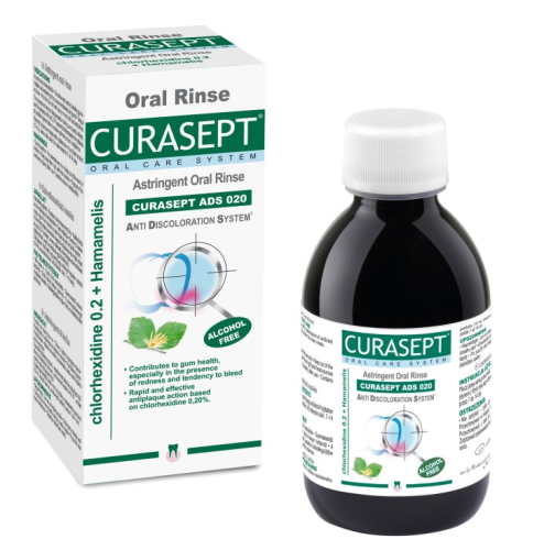 Curasept ADS Adstringent ústní voda s CHX  0,2%, hamamelis 200 ml