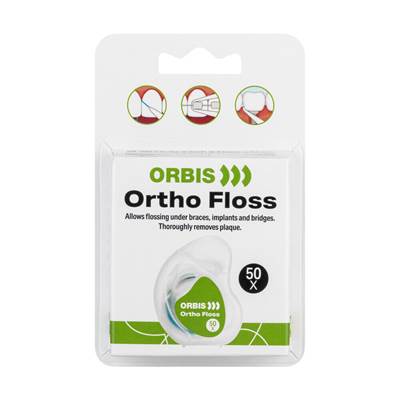 ORBIS ortho floss dentální nit pro čištění rovnátek a implantátů 50 ks
