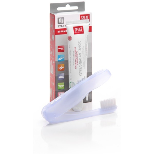 SPLAT Travel Kid WHITE PLUS 40 ml + cestovní zubní kartáček