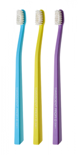 Swissdent Whitening soft zubní kartáček 2+1 zdarma GSTAAD (modrá,žlutá,fialová)