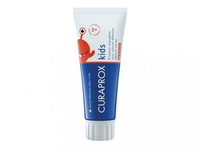 Curaprox Kids dětská zubní pasta bez fluoridů jahoda 60 ml