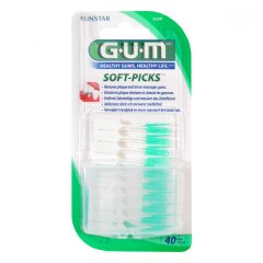GUM Soft-Picks 40 fluoridovaných mezizubních kartáčků ISO 1 s cestovním pouzdrem
