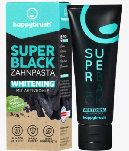 Happy Brush Super Black zubní pasta 75 ml