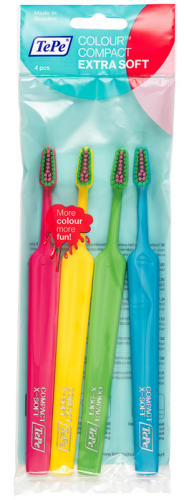 Tepe Color Compact X-soft sada zubních kartáčků 4 pack