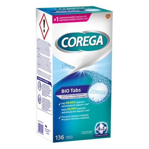 Corega Antibakteriální čisticí tablety 136 ks
