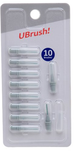 Herbadent UBrush! 1,2 mm šedý - náhradní mezizubní kartáčky 10 ks
