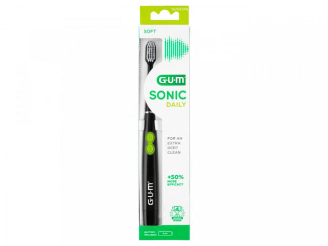 GUM Sonic bateriový sonický zubní kartáček černý