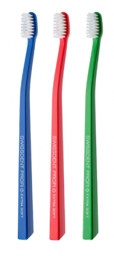 Swissdent Gentle zubní kartáček x-soft 2+1 GENEVA (modrá, červená, zelená)