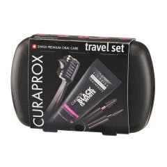 Curaprox Black is White Travel Set – cestovní sada s bělicím účinkem