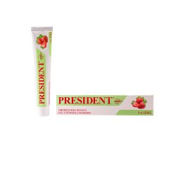 PresiDENT Junior dětská zubní pasta, jahodová, od 6 let 50 ml