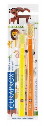 Curaprox CS 5460 zubní kartáček Animal Family Edition 2 ks