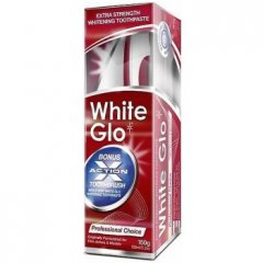 WHITE Glo Professional Choice + sada bělící zubní pasty 150 g, zubního kartáčeku a mezizubních páratek