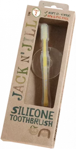Jack N' Jill silikonový zubní kartáček  s bezpečnostním štítem 12-24M